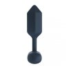 Hexagonal Vibrating Silicone Anal Plug - M - Black